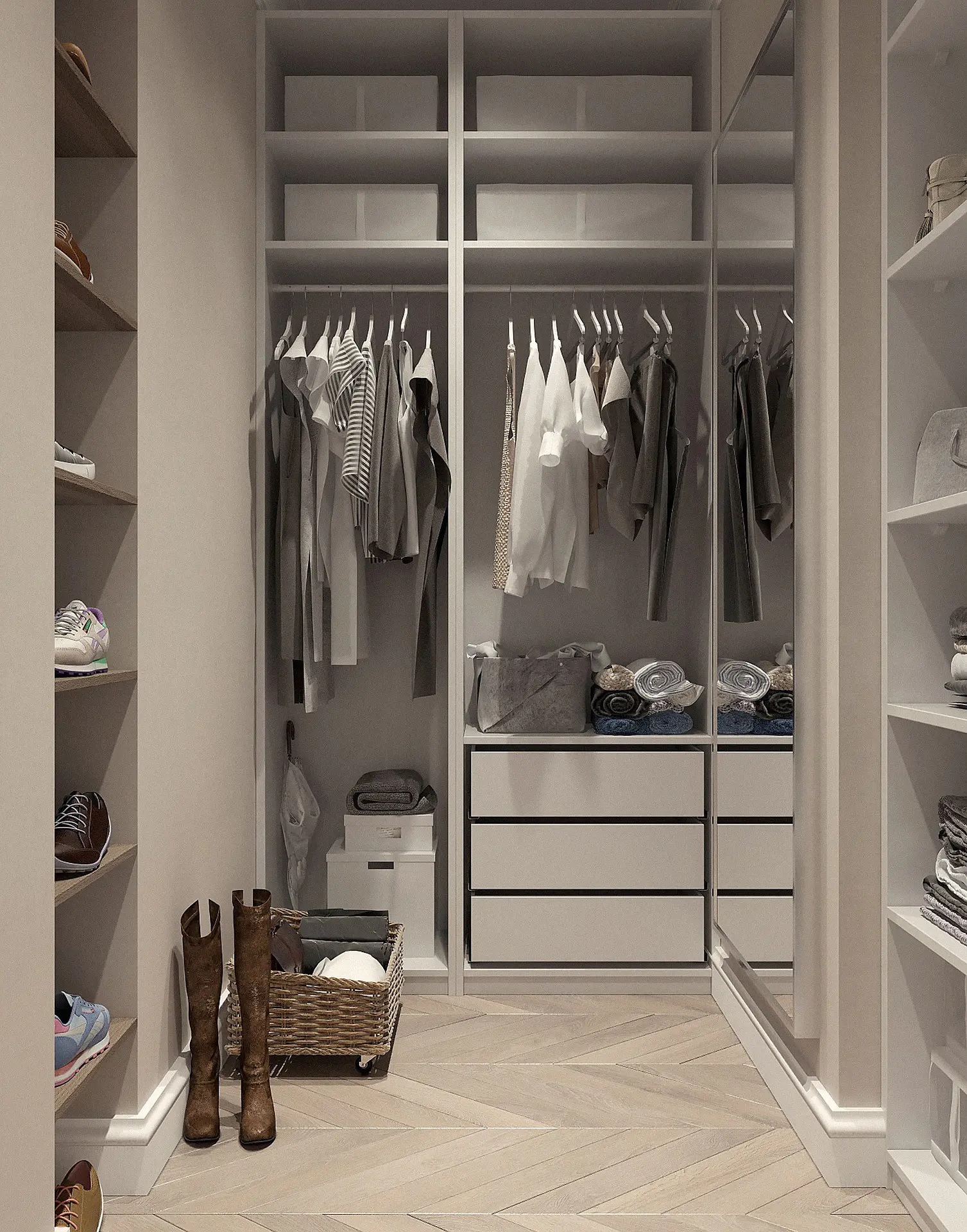 clóset de madera maciza para boutique