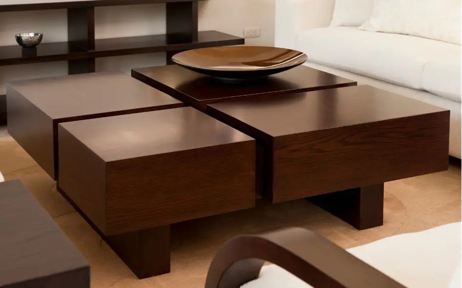 mesa de centro de madera para hogar y negocio