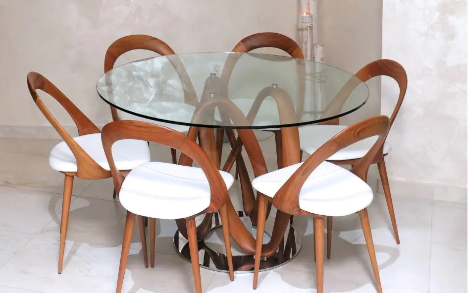 mesa de comedor de vidrio moderna