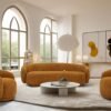 Divani Casa Andrew - Silla decorativa moderna de tela naranja - Image 3
