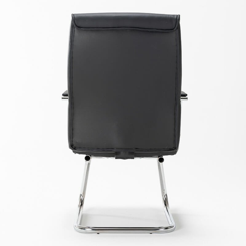 Silla De Visita Magnus Vinipiel Color Negro Base Cromada - Image 6