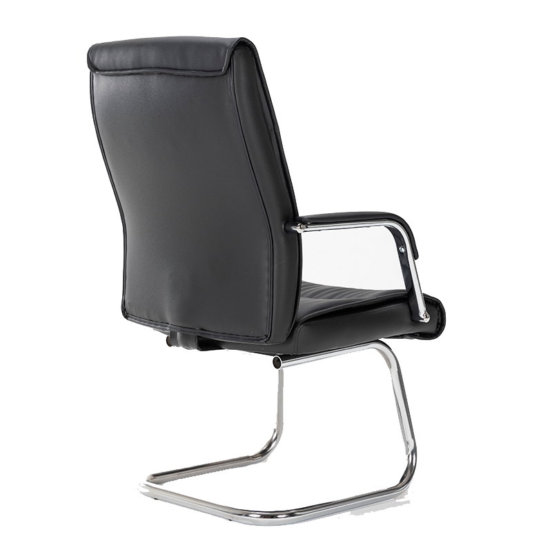 Silla De Visita Magnus Vinipiel Color Negro Base Cromada - Image 5