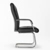 Silla De Visita Magnus Vinipiel Color Negro Base Cromada - Image 4