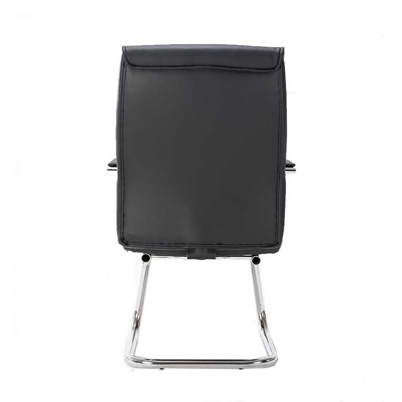 Silla De Visita Magnus Vinipiel Color Negro Base Cromada - Image 3