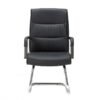 Silla De Visita Magnus Vinipiel Color Negro Base Cromada - Image 2