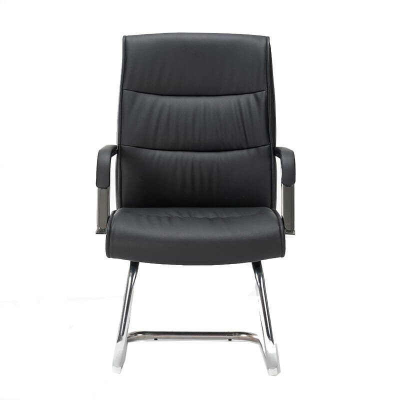 Silla De Visita Magnus Vinipiel Color Negro Base Cromada - Image 2