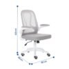 Silla Operativa E107 Mesh y Tela Color Gris Estructura Blanca - Image 3