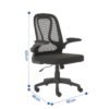 Silla Operativa E107 Mesh y Tela Color Negro Estructura Negro - Image 3