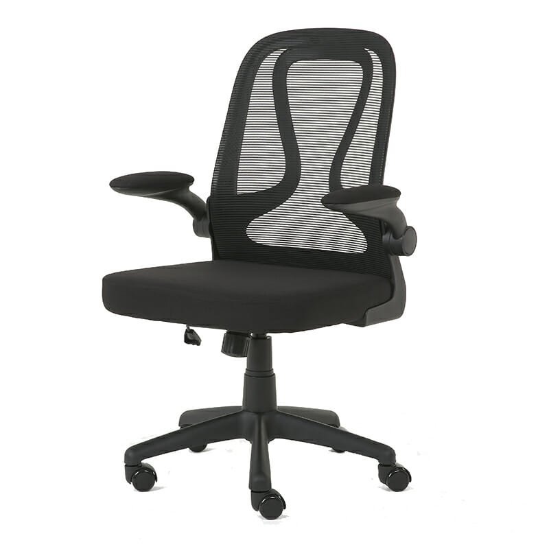Silla Operativa E107 Mesh y Tela Color Negro Estructura Negro