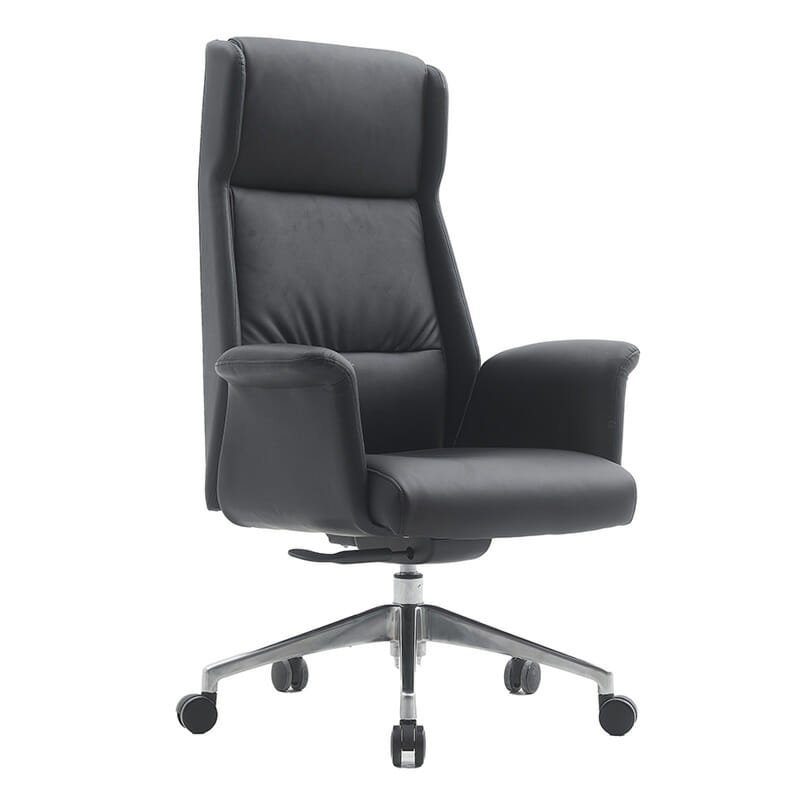 Silla Ejecutiva Patri Vinipiel Negro y Base Cromada