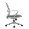 Silla Operativa Organic Mesh y Tela Gris Estructura blanca - Image 4