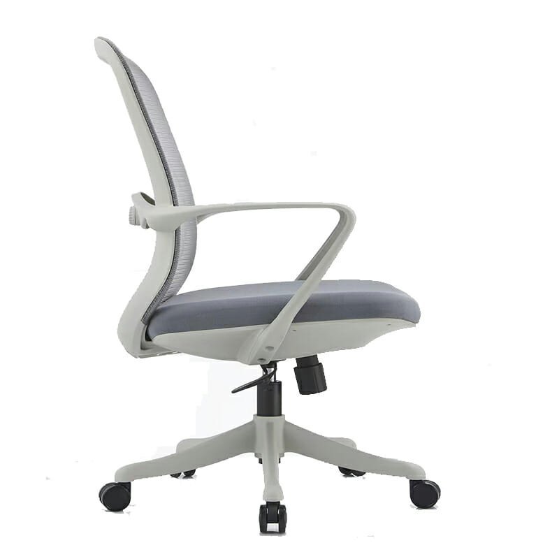 Silla Operativa Organic Mesh y Tela Gris Estructura blanca - Image 4