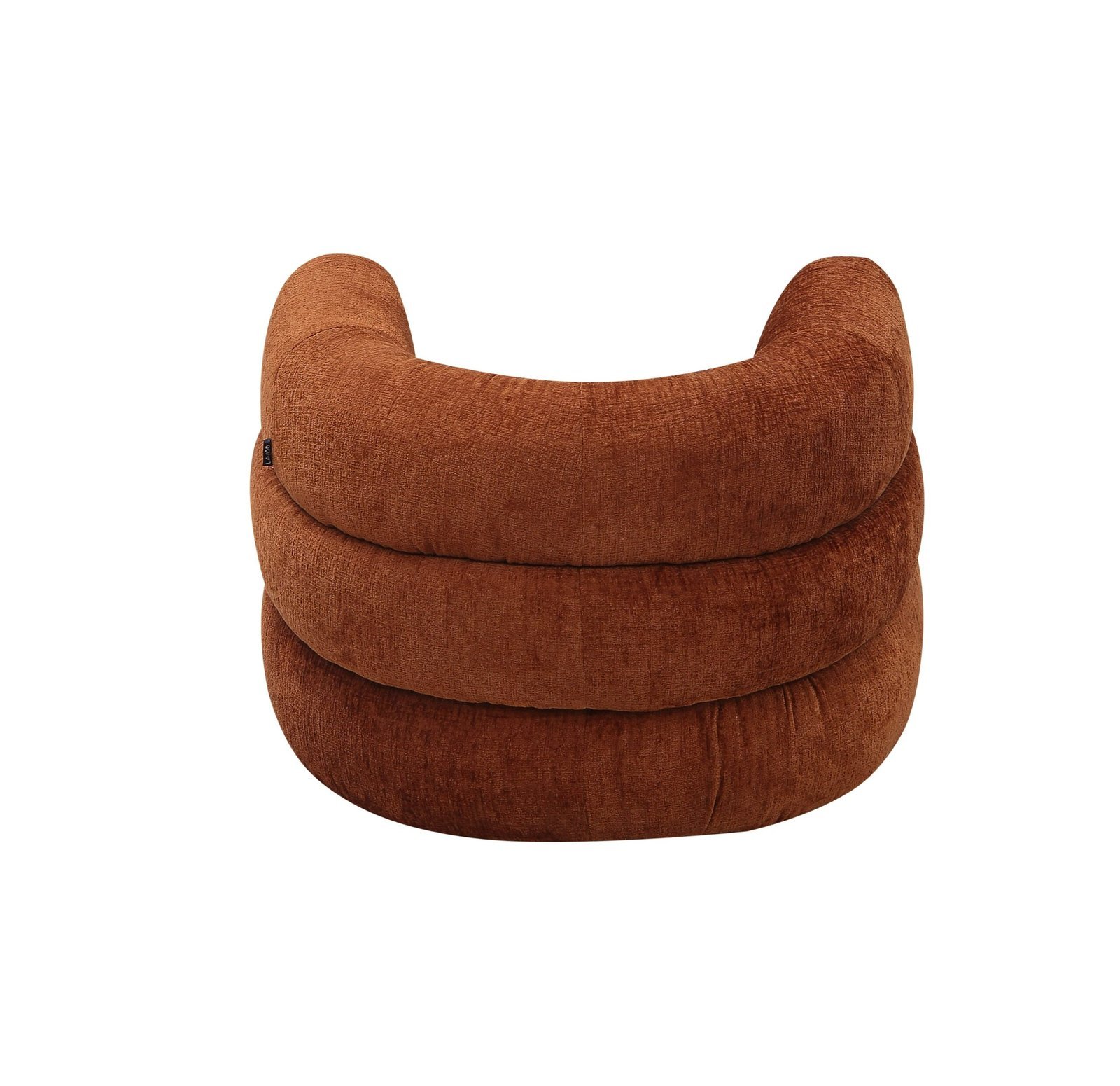 Divani Casa Shay - Silla decorativa moderna de tela naranja quemado + otomana - Image 4