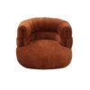 Divani Casa Shay - Silla decorativa moderna de tela naranja quemado + otomana - Image 2