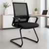 Silla visita Trineo Respaldo Mesh Asiento Negro