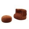 Divani Casa Shay - Silla decorativa moderna de tela naranja quemado + otomana