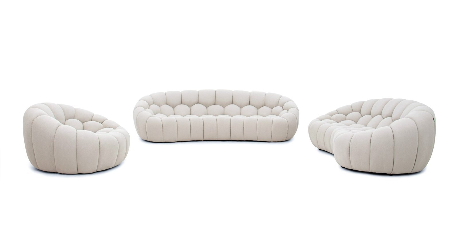 Divani Casa Yolonda - Silla moderna curvada de tela beige - Image 5