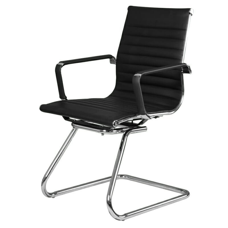 Silla Visita Trineo Vista Vinipiel Negra 1001V