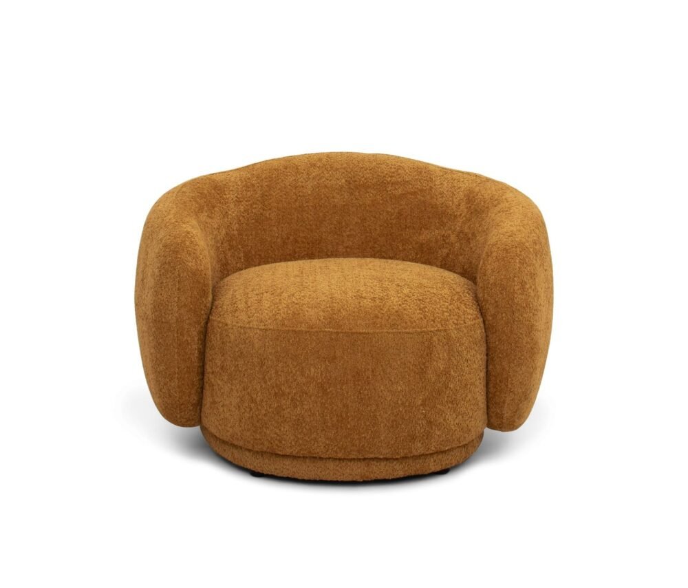 Divani Casa Andrew - Silla decorativa moderna de tela naranja