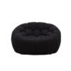 Divani Casa Yolonda - Silla moderna curvada de tela negra