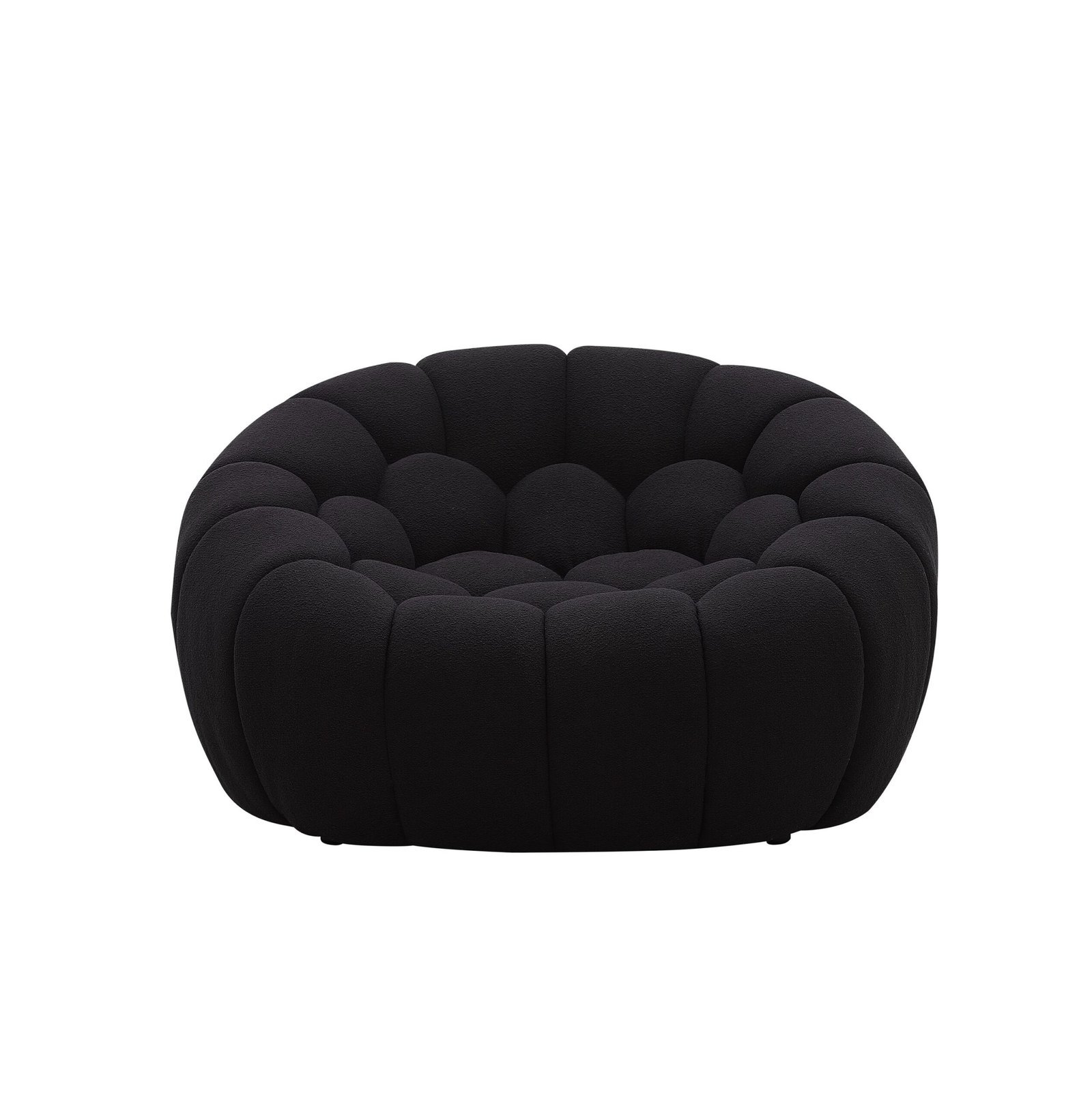 Divani Casa Yolonda - Silla moderna curvada de tela negra