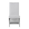 Silla de comedor Modrest Kilson moderna de polipiel blanca y acero inoxidable (juego de 2)