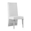 Silla de comedor Modrest Kilson moderna de polipiel blanca y acero inoxidable (juego de 2) - Image 2