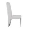Silla de comedor Modrest Kilson moderna de polipiel blanca y acero inoxidable (juego de 2) - Image 3