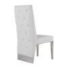 Silla de comedor Modrest Kilson moderna de polipiel blanca y acero inoxidable (juego de 2) - Image 4