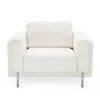 Divani Casa Schmidt - Silla moderna de tela color blanco roto