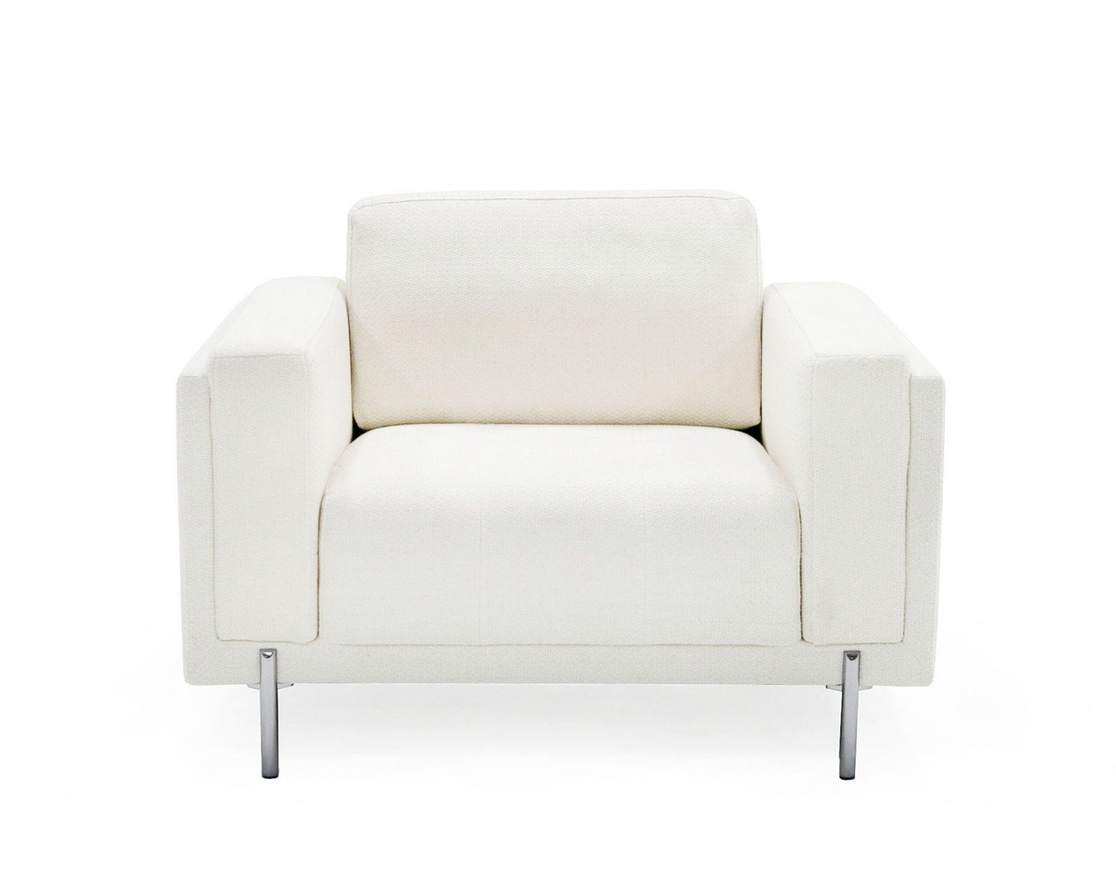 Divani Casa Schmidt - Silla moderna de tela color blanco roto