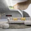 Divani Casa Shay - Silla decorativa moderna de tela gris + otomana - Image 4