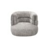 Divani Casa Shay - Silla decorativa moderna de tela gris + otomana - Image 2