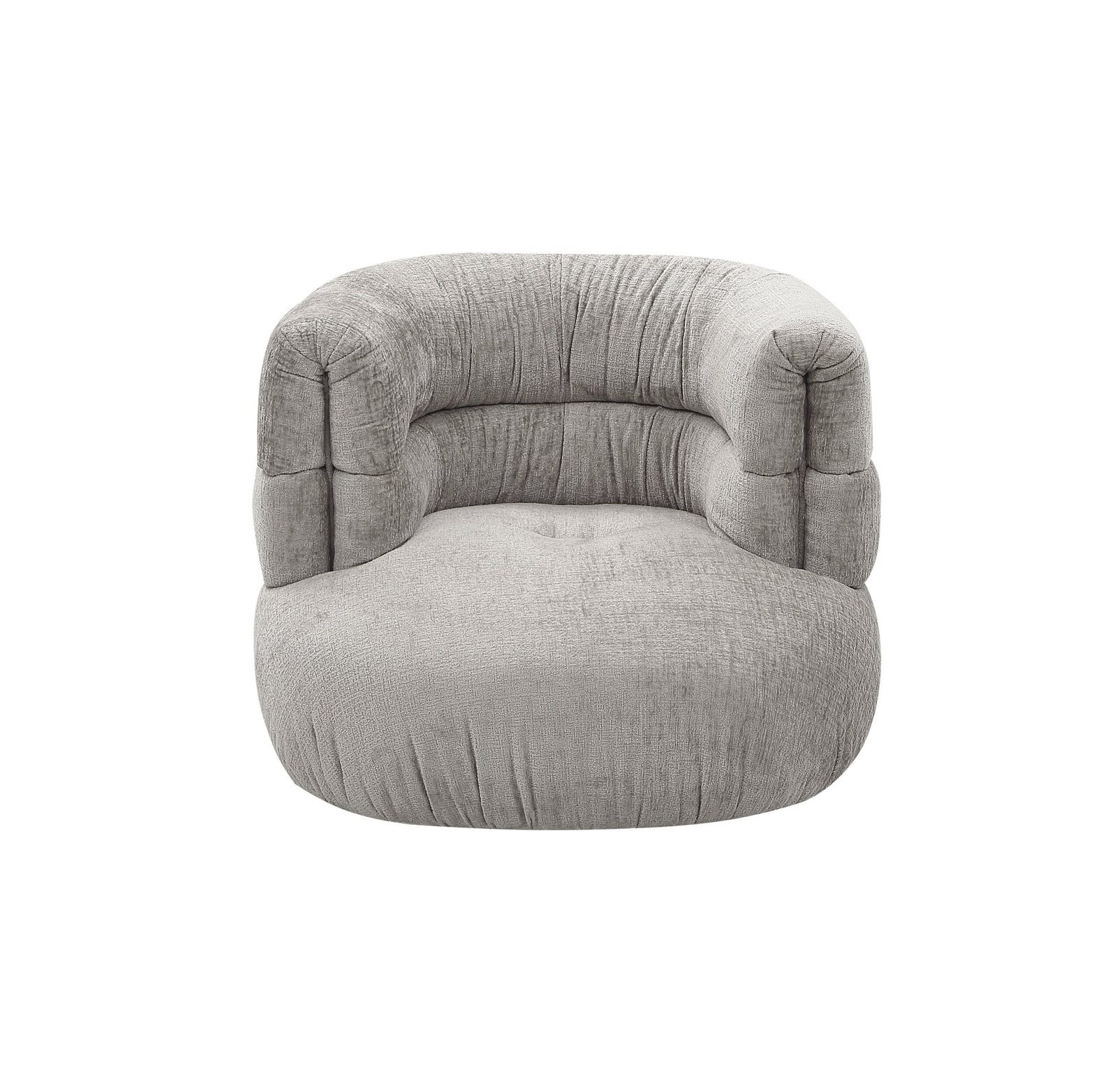 Divani Casa Shay - Silla decorativa moderna de tela gris + otomana - Image 2