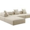 Divani Casa Mondo - Asiento modular moderno sin brazos de tela beige - Image 2