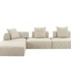 Divani Casa Mondo - Asiento modular moderno sin brazos de tela beige - Image 3