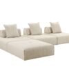 Divani Casa Mondo - Asiento modular moderno sin brazos de tela beige - Image 5