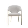 Modrest Claudine - Silla de comedor moderna de tela y latón color blanquecino