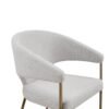 Modrest Claudine - Silla de comedor moderna de tela y latón color blanquecino - Image 3
