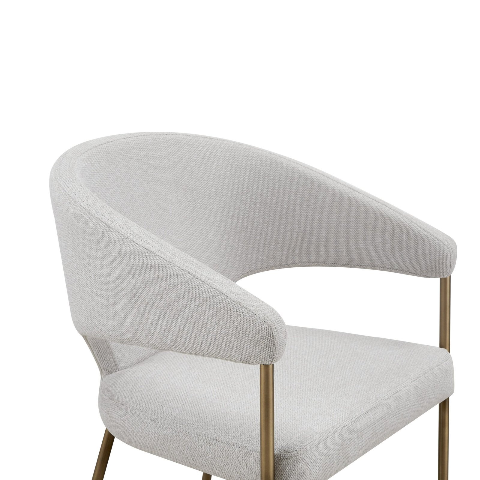 Modrest Claudine - Silla de comedor moderna de tela y latón color blanquecino - Image 3