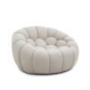Divani Casa Yolonda - Silla moderna curvada de tela beige