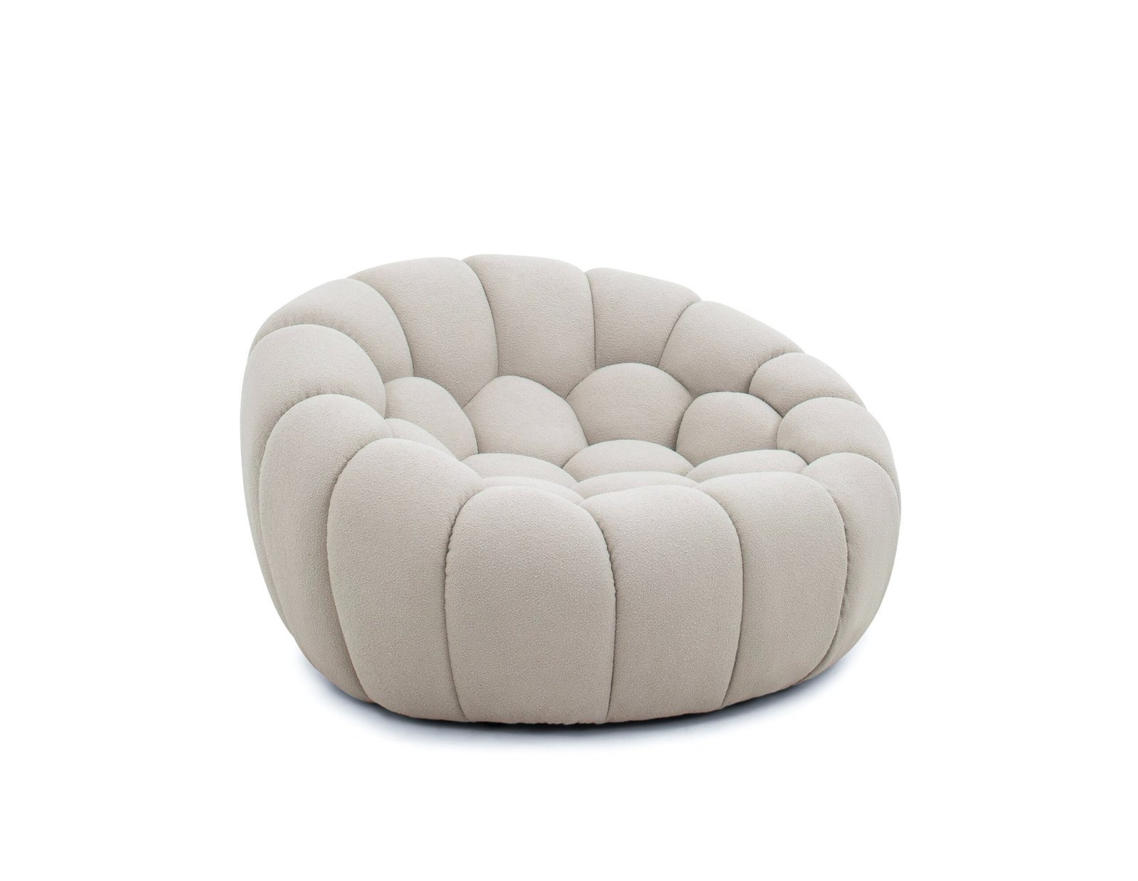 Divani Casa Yolonda - Silla moderna curvada de tela beige