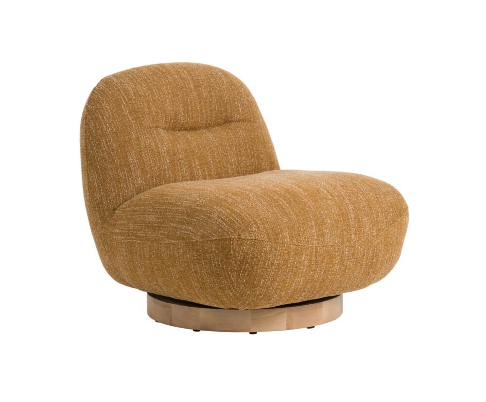 Modrest Renee - Silla decorativa giratoria moderna de tela mostaza