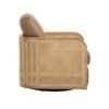 Divani Casa Danson - Silla moderna de cuero color canela + acento giratorio de mimbre - Image 4