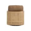 Divani Casa Danson - Silla moderna de cuero color canela + acento giratorio de mimbre - Image 5