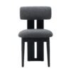 Modrest Skerrit - Tela gris moderna + silla de comedor de roble negro (juego de 2)