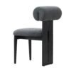 Modrest Skerrit - Tela gris moderna + silla de comedor de roble negro (juego de 2) - Image 3
