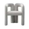 Modrest Mulgrew - Silla de comedor moderna de terciopelo gris claro