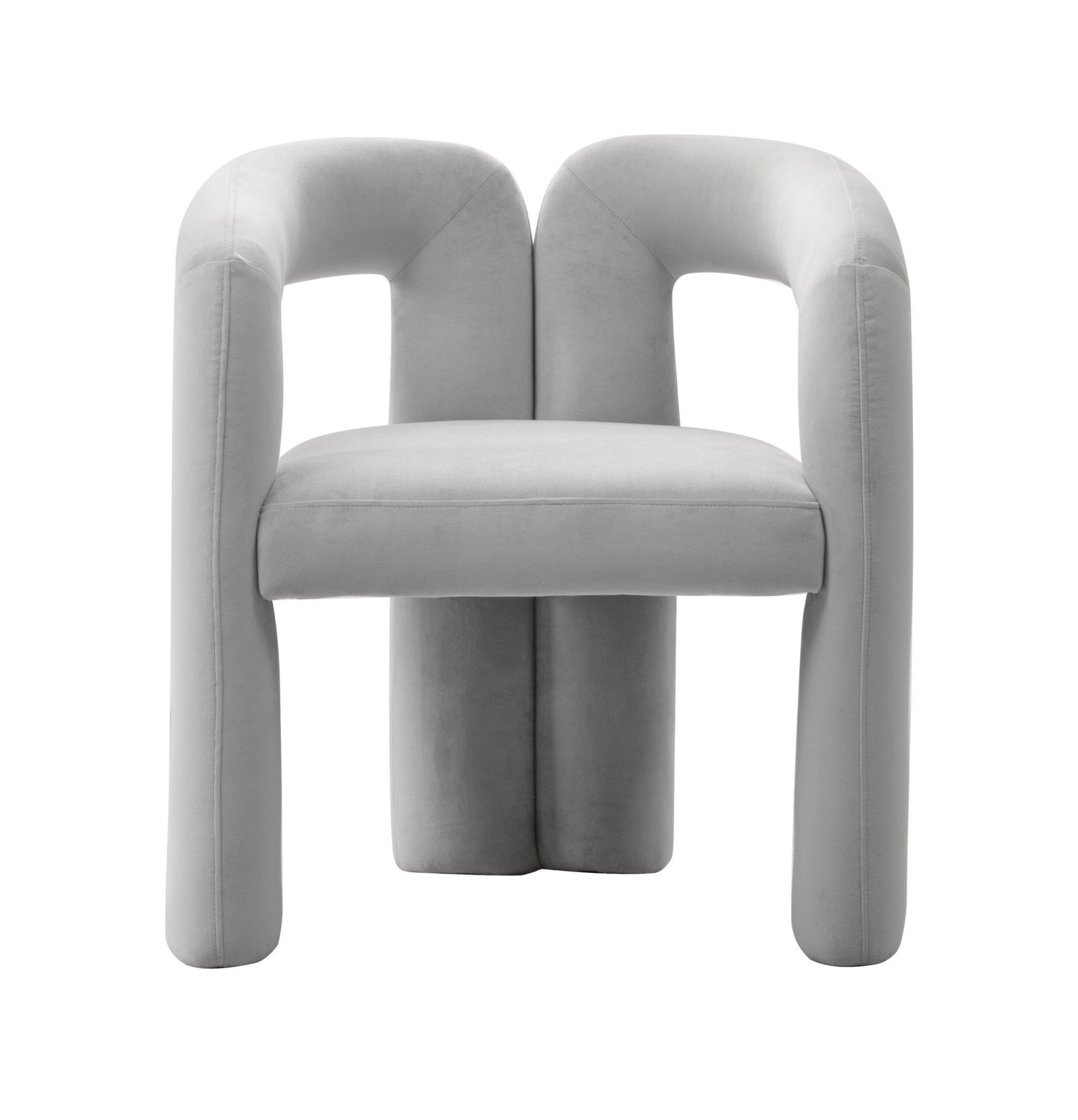 Modrest Mulgrew - Silla de comedor moderna de terciopelo gris claro