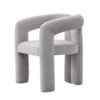 Modrest Mulgrew - Silla de comedor moderna de terciopelo gris claro - Image 2